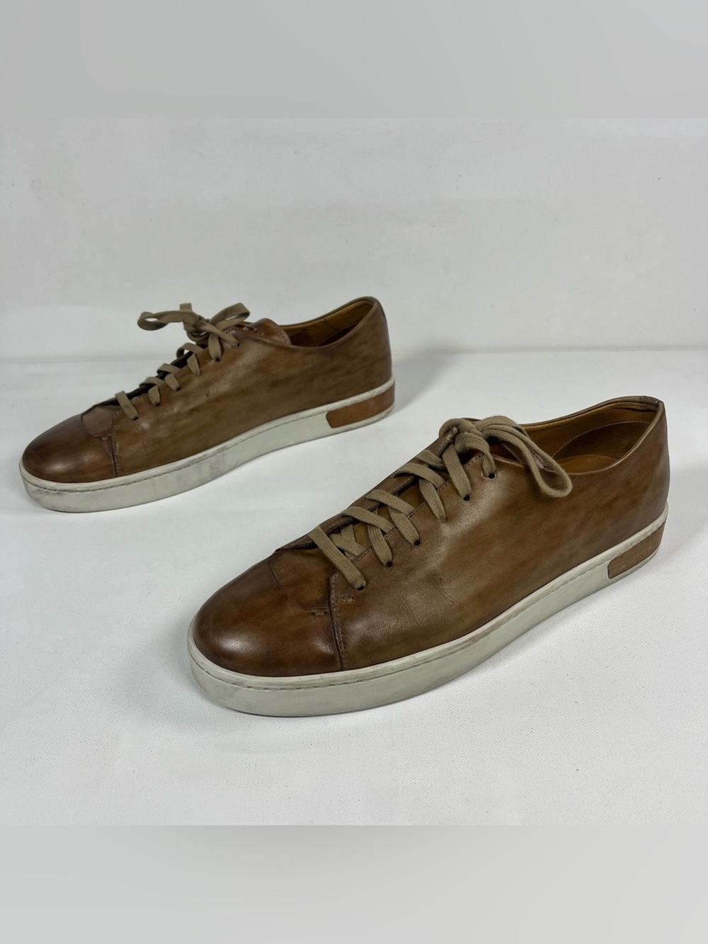 Magnanni Sneakers Low Top Luxury Leather Dress Made Spain Brown Men’s 13 M - Picture 5 of 11